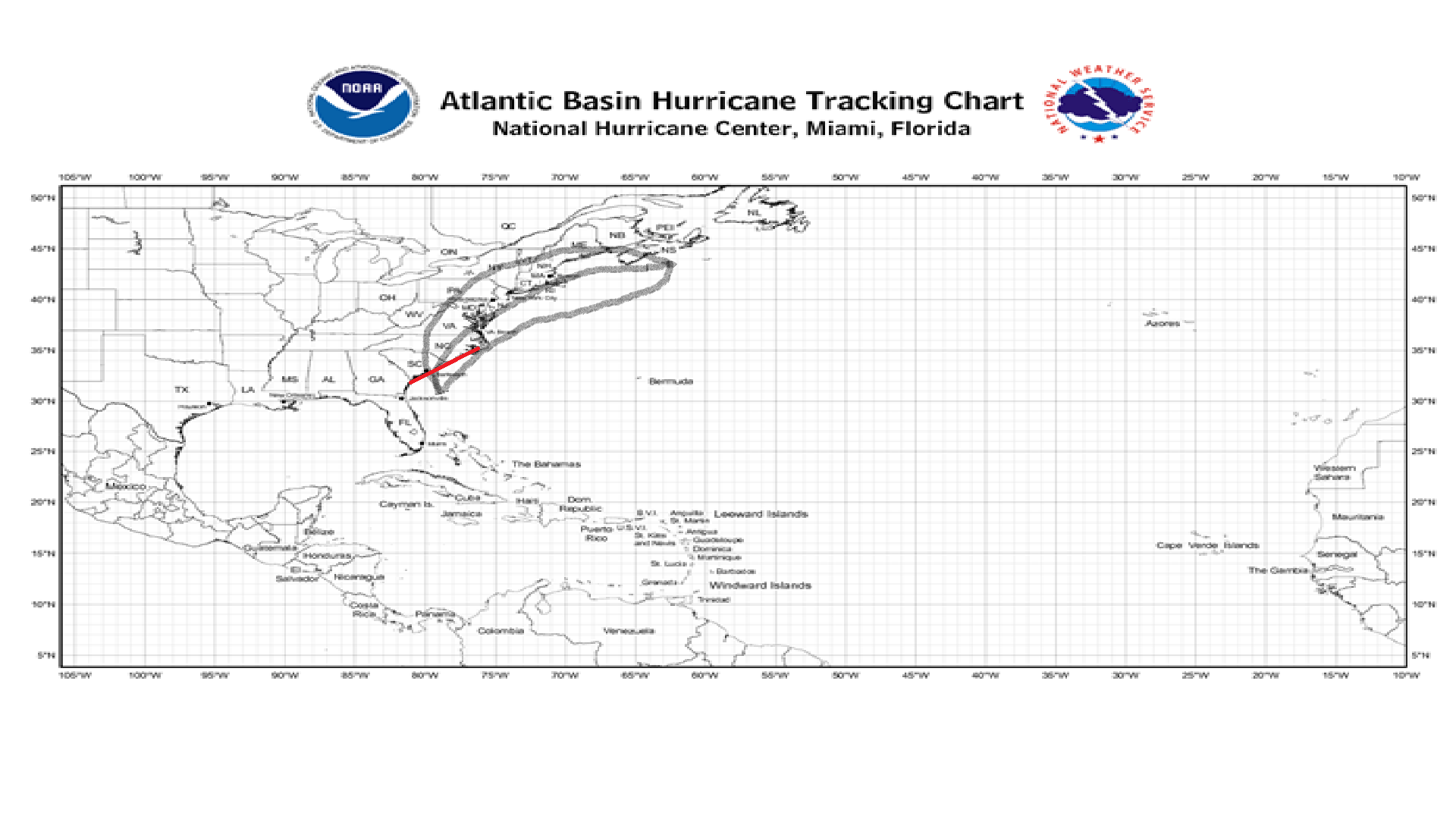Map of Ana 5 7 15 2019 PM EST UTC -4