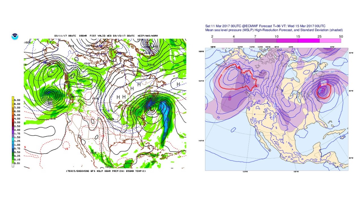 GFS ECMWF 3 11 17 3 15 17 BLIZZARD